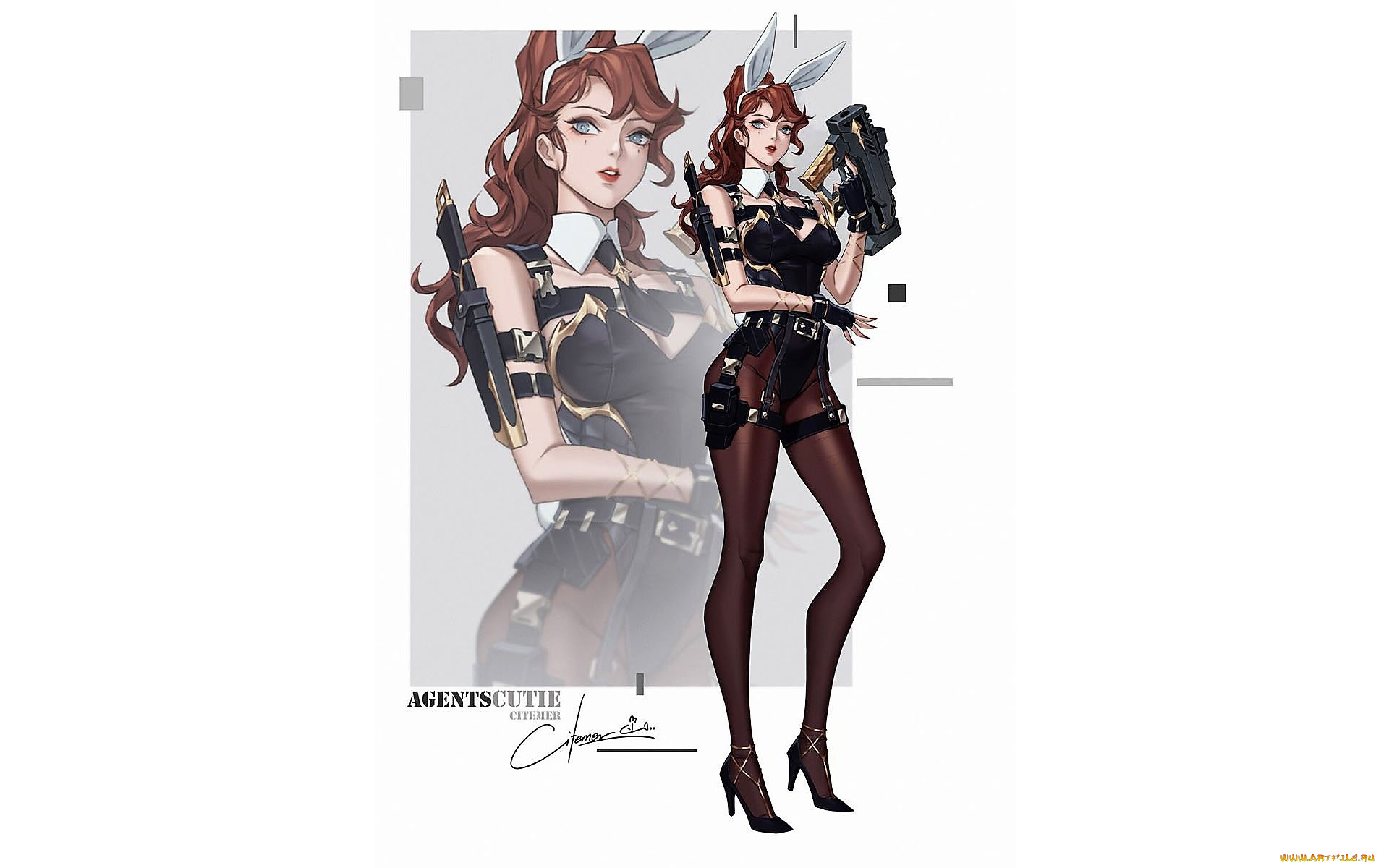 аниме, животные, , существа, девушка, ушки, оружие