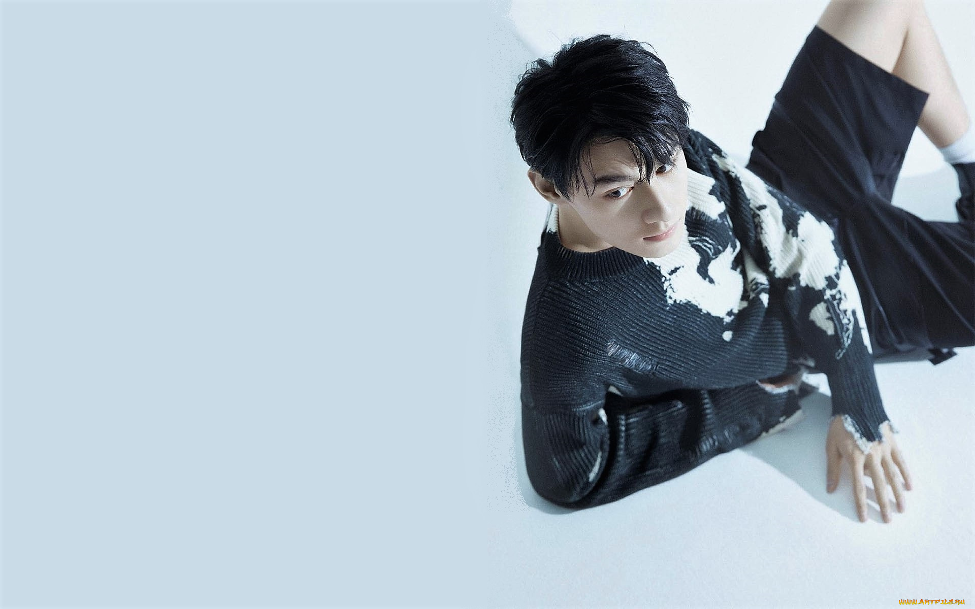 мужчины, wang, zhuocheng, акер, свитер, шорты