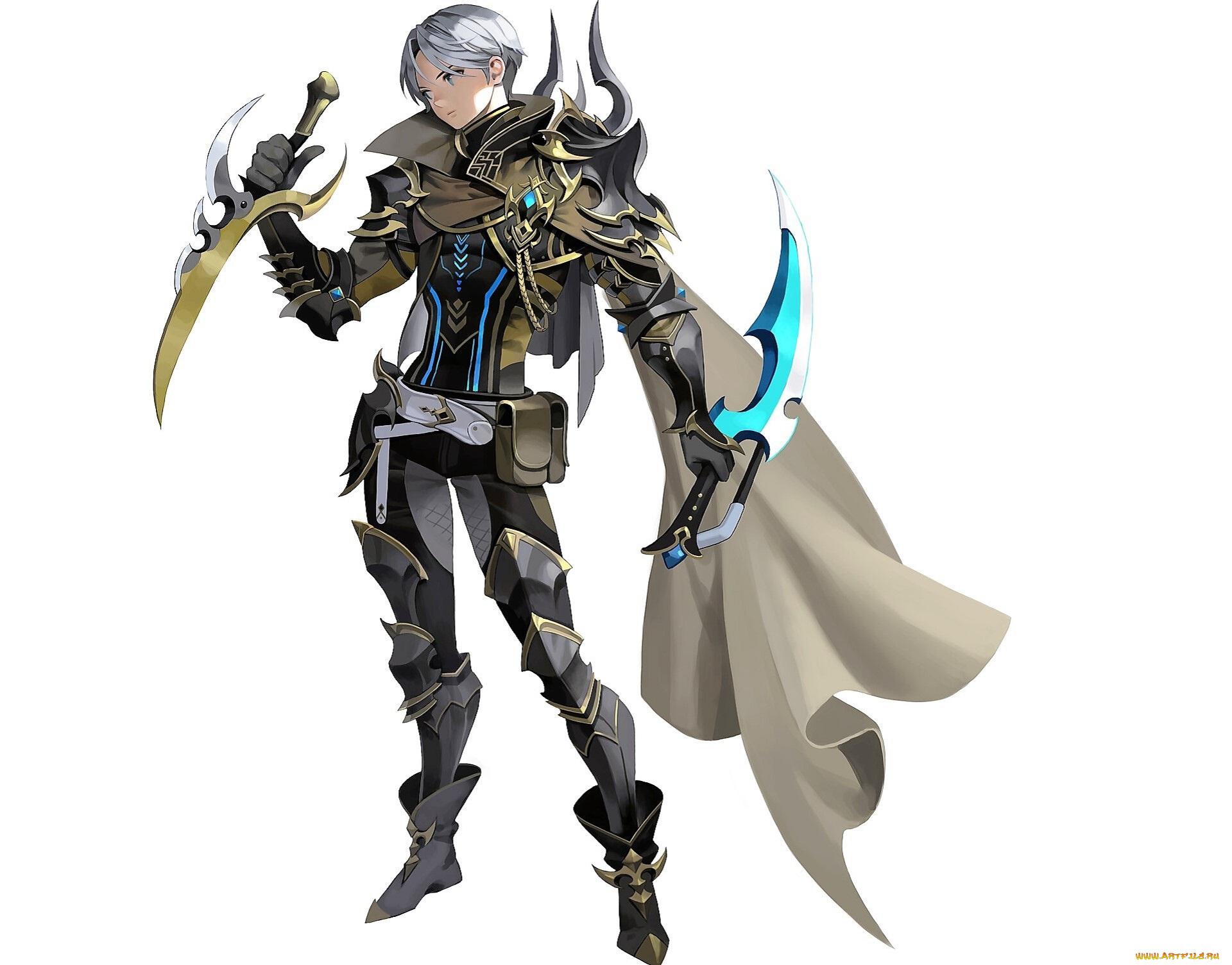 аниме, unknown, , другое, , парень, оружие, плащ