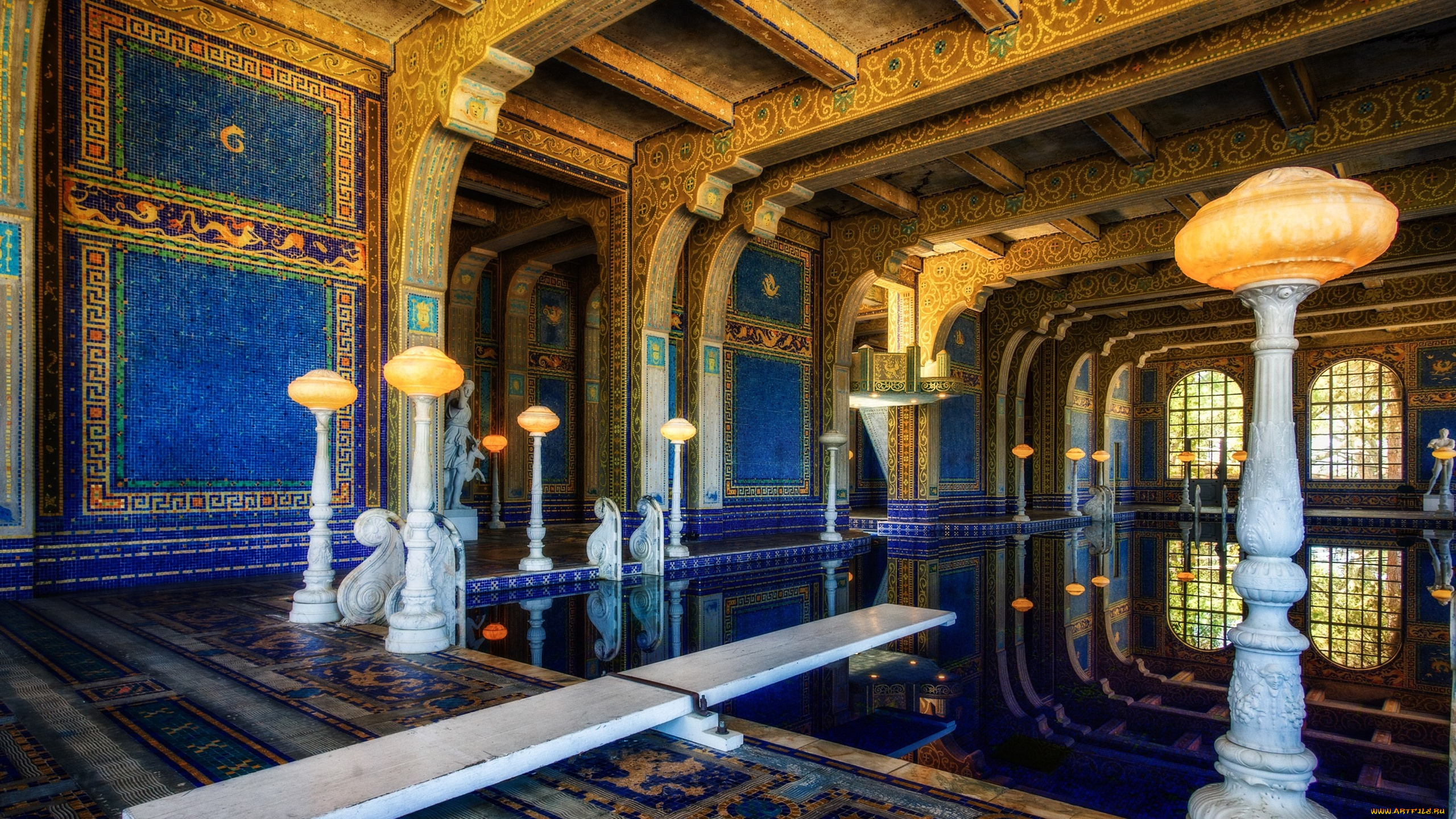 hearst, castle, usa, интерьер, бассейны, , открытые, площадки, hearst, castle
