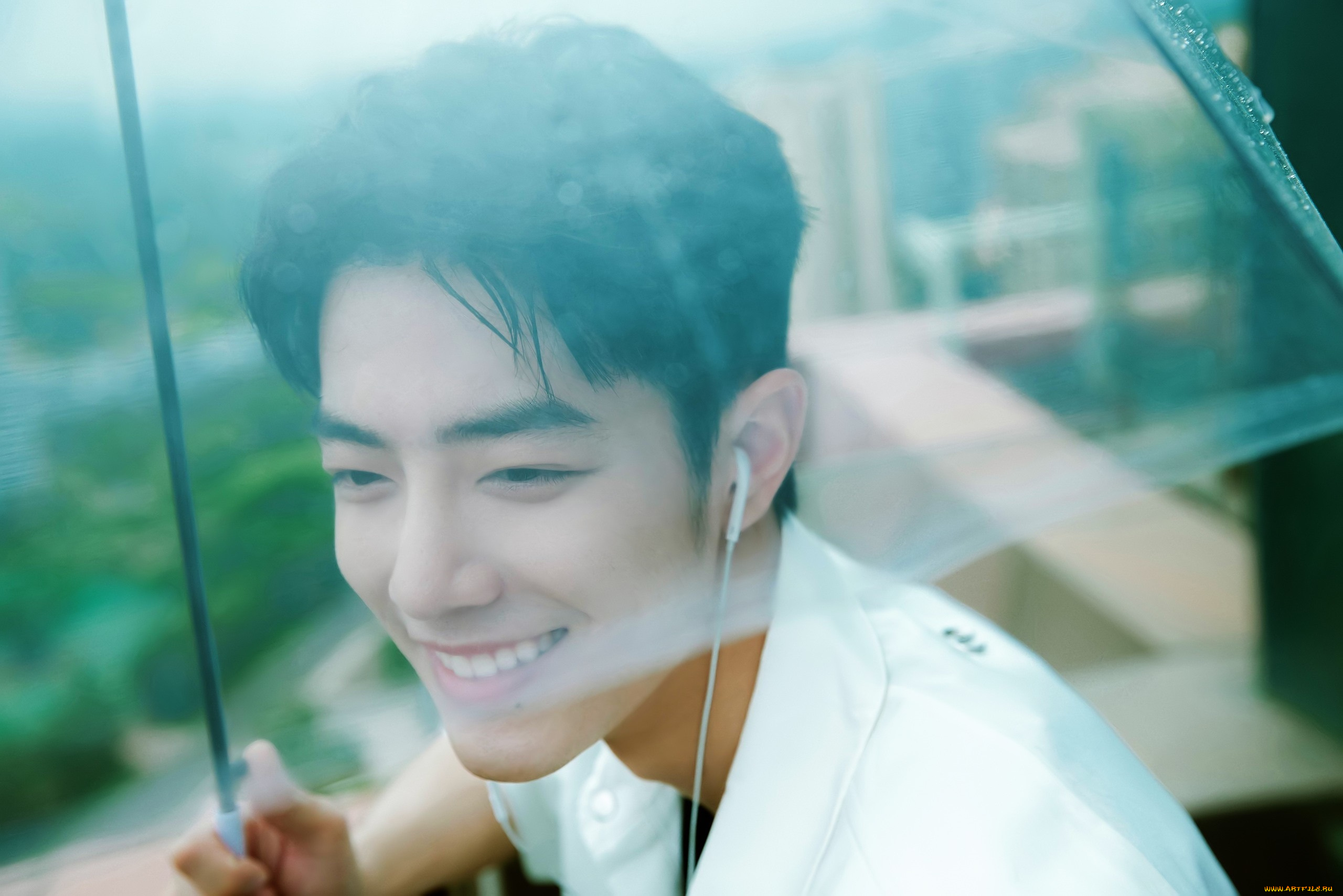 мужчины, xiao, zhan, актер, лицо, стекло