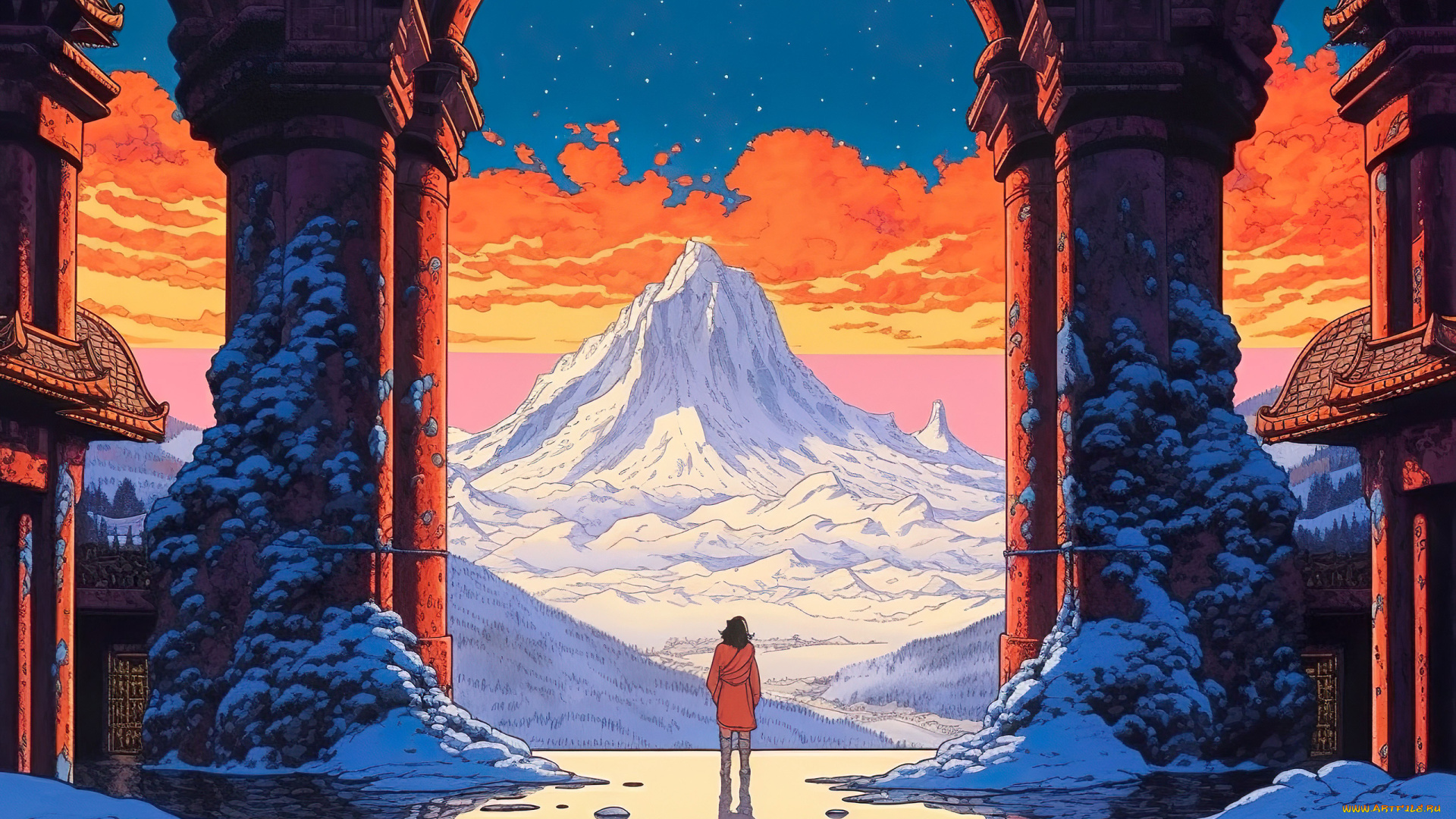 аниме, пейзажи, , природа, нейросети, графика, нейроарт, ai, art, нейронные, сети, рисунки, нейро, искусство