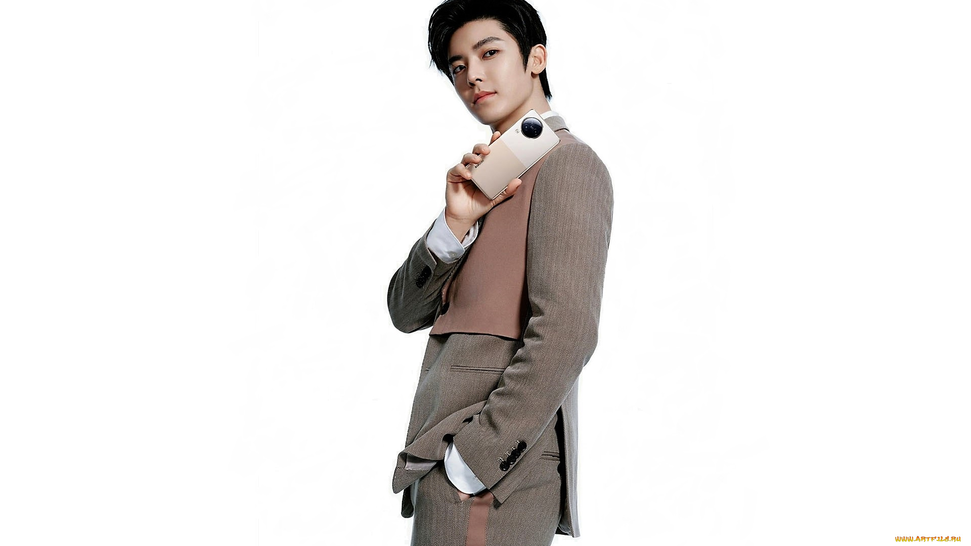 мужчины, hou, ming, hao, актер, костюм, телефон