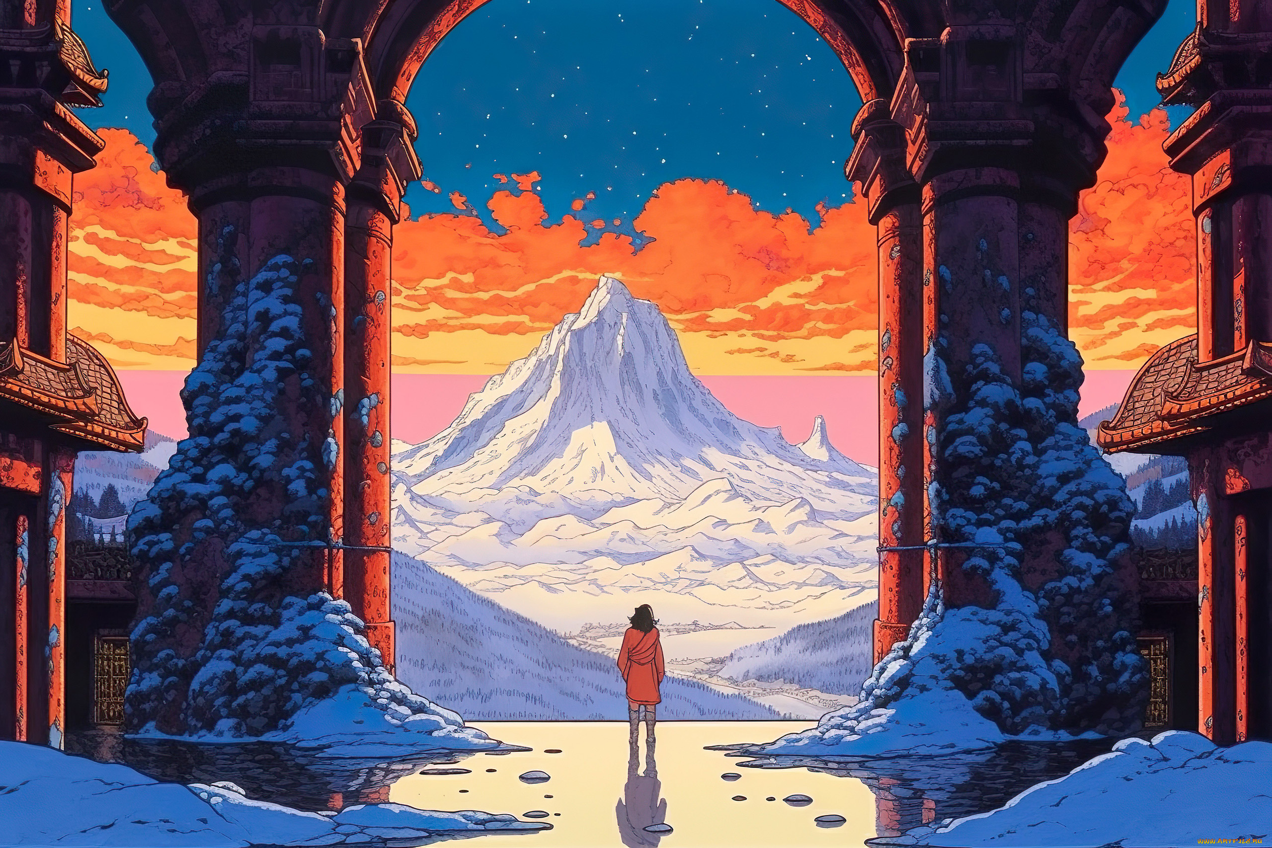 аниме, пейзажи, , природа, нейросети, графика, нейроарт, ai, art, нейронные, сети, рисунки, нейро, искусство