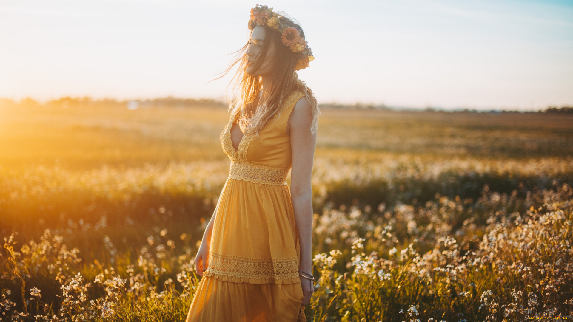 девушки, -, блондинки, , светловолосые, девушка, венок