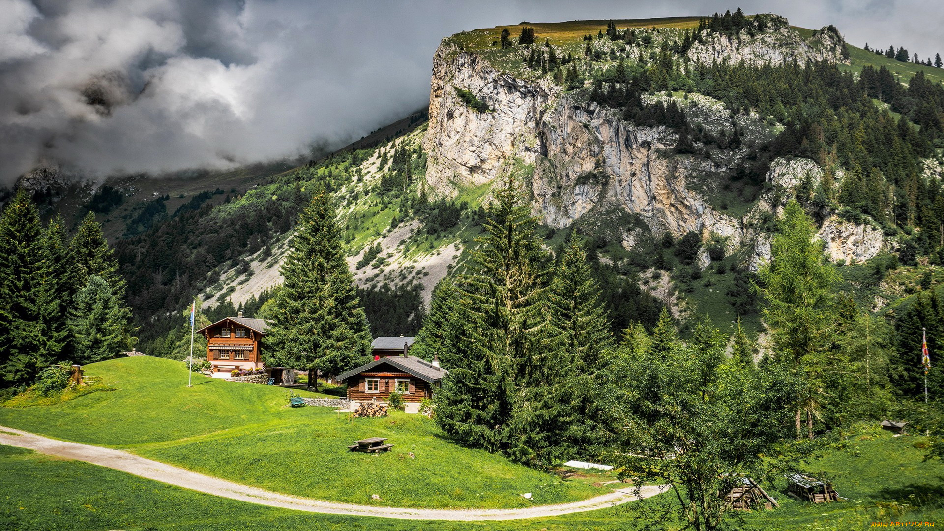 french, alps, города, -, здания, , дома, french, alps