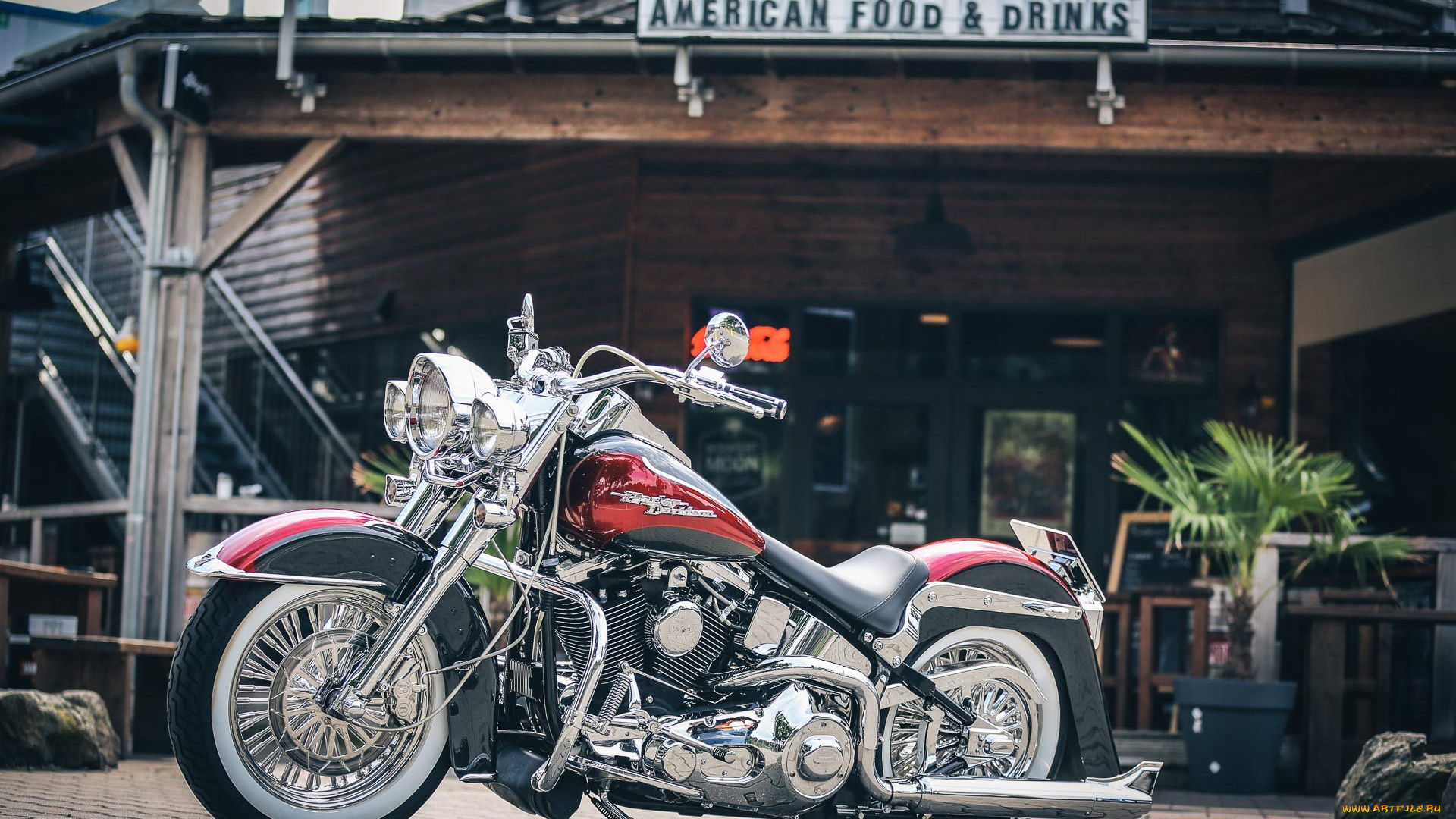 харлей, мотоциклы, harley-davidson, мотоцикл, байк, чёрно-красный, thunderbike, customs