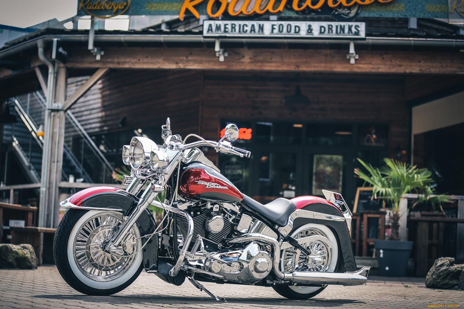 харлей, мотоциклы, harley-davidson, мотоцикл, байк, чёрно-красный, thunderbike, customs