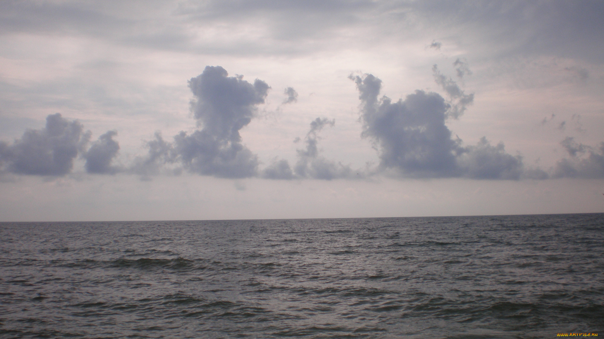 тучи, над, морем, природа, моря, океаны