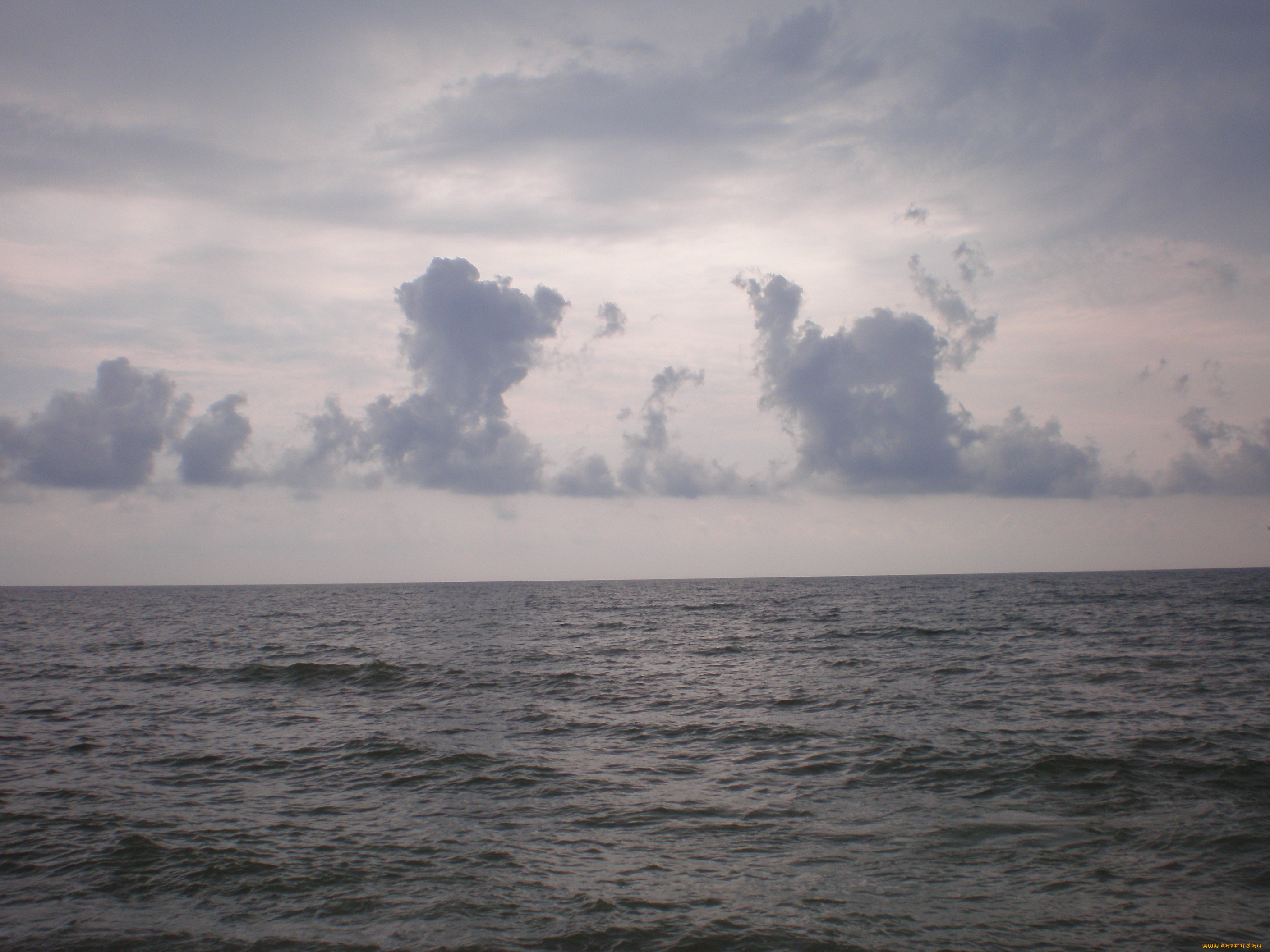 тучи, над, морем, природа, моря, океаны