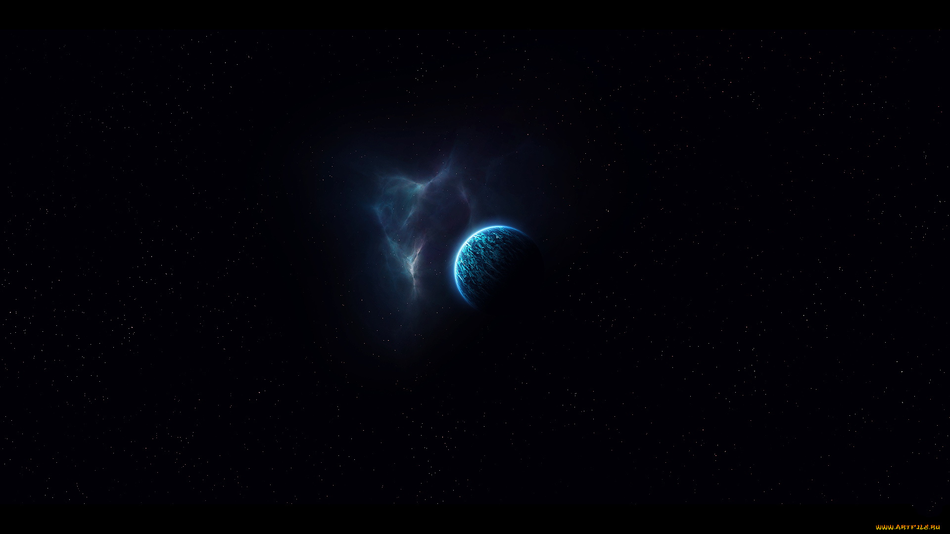 космос, арт, планета, туманность