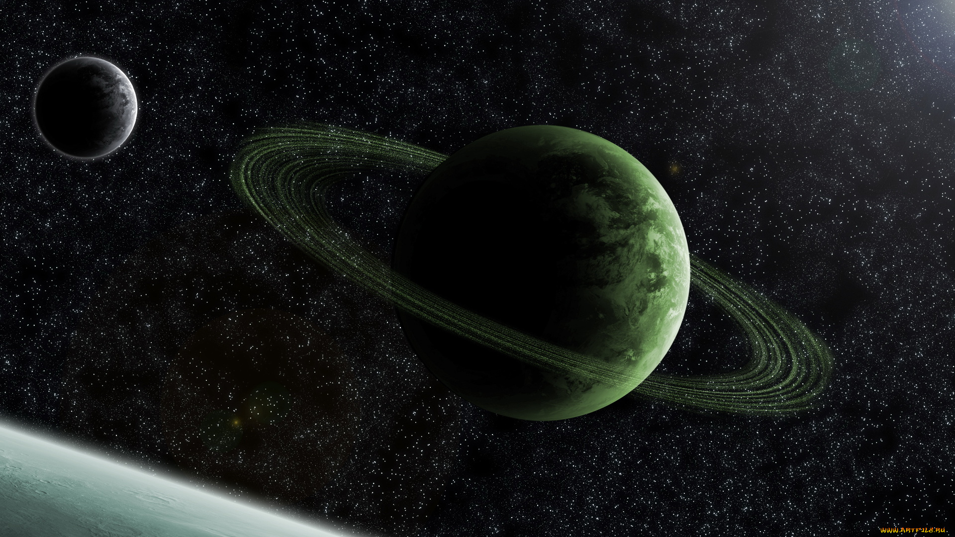 космос, арт, планеты, звёзды