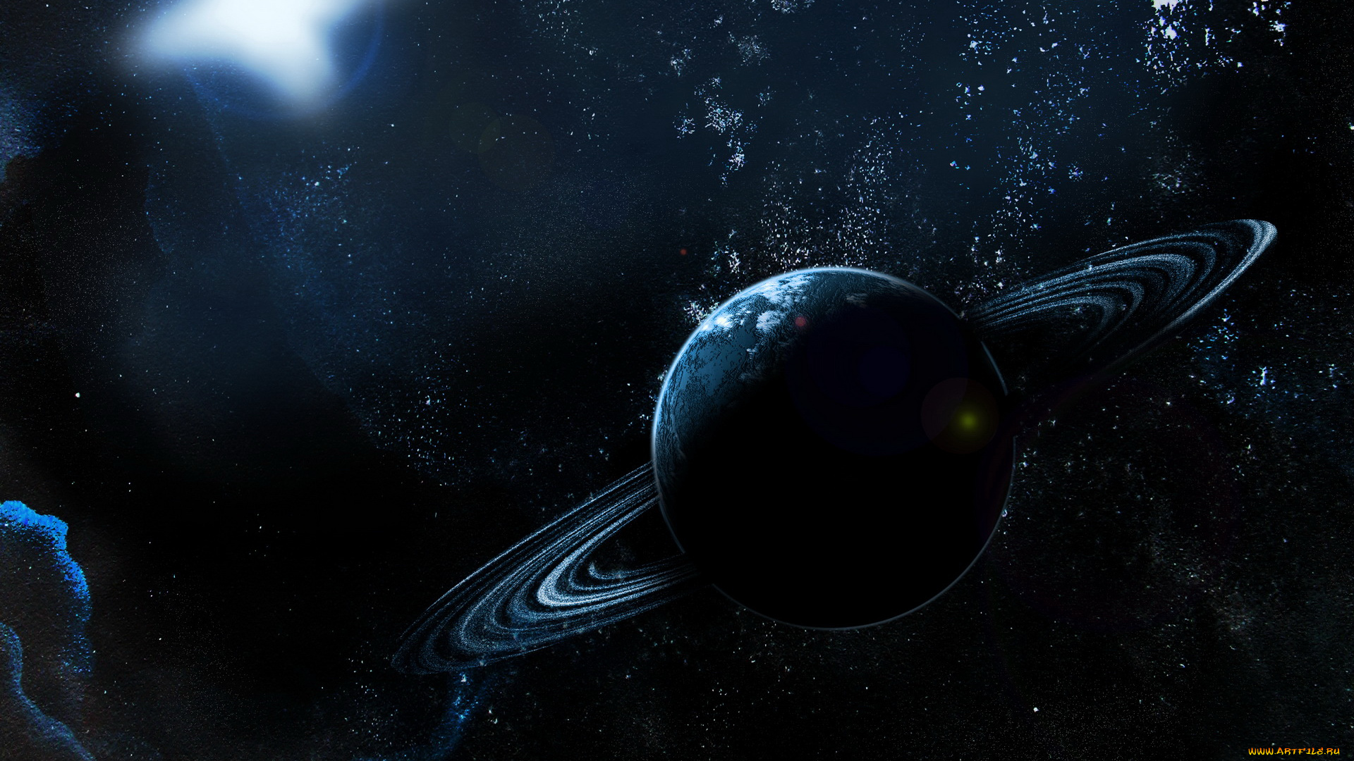 космос, сатурн, метеориты