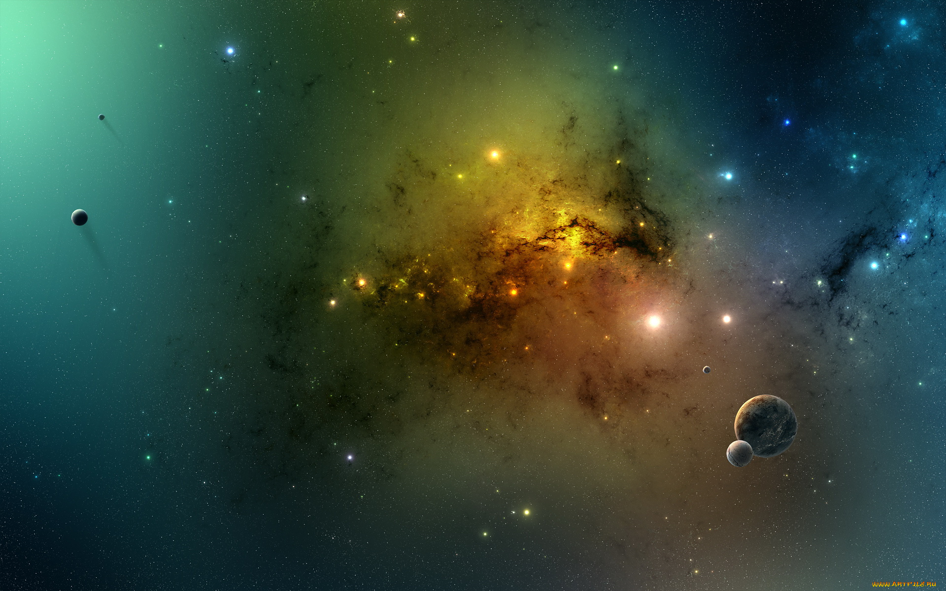 космос, арт, планеты