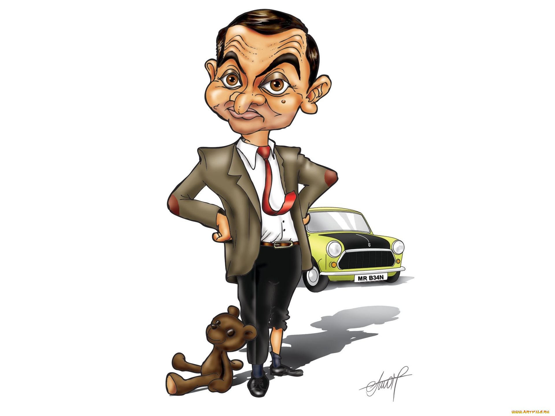 рисованные, люди, мистер, бин