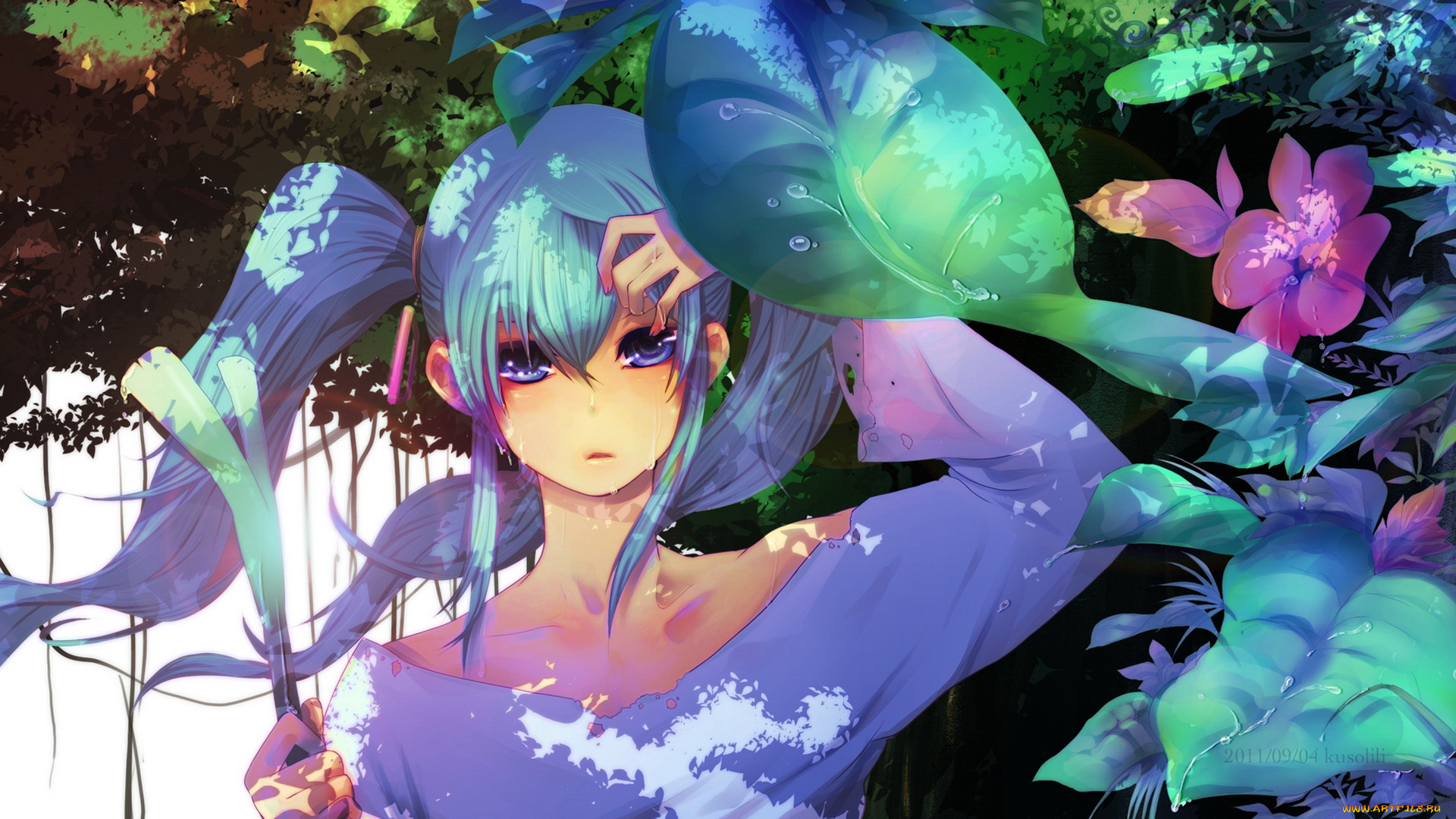 аниме, vocaloid, девушка