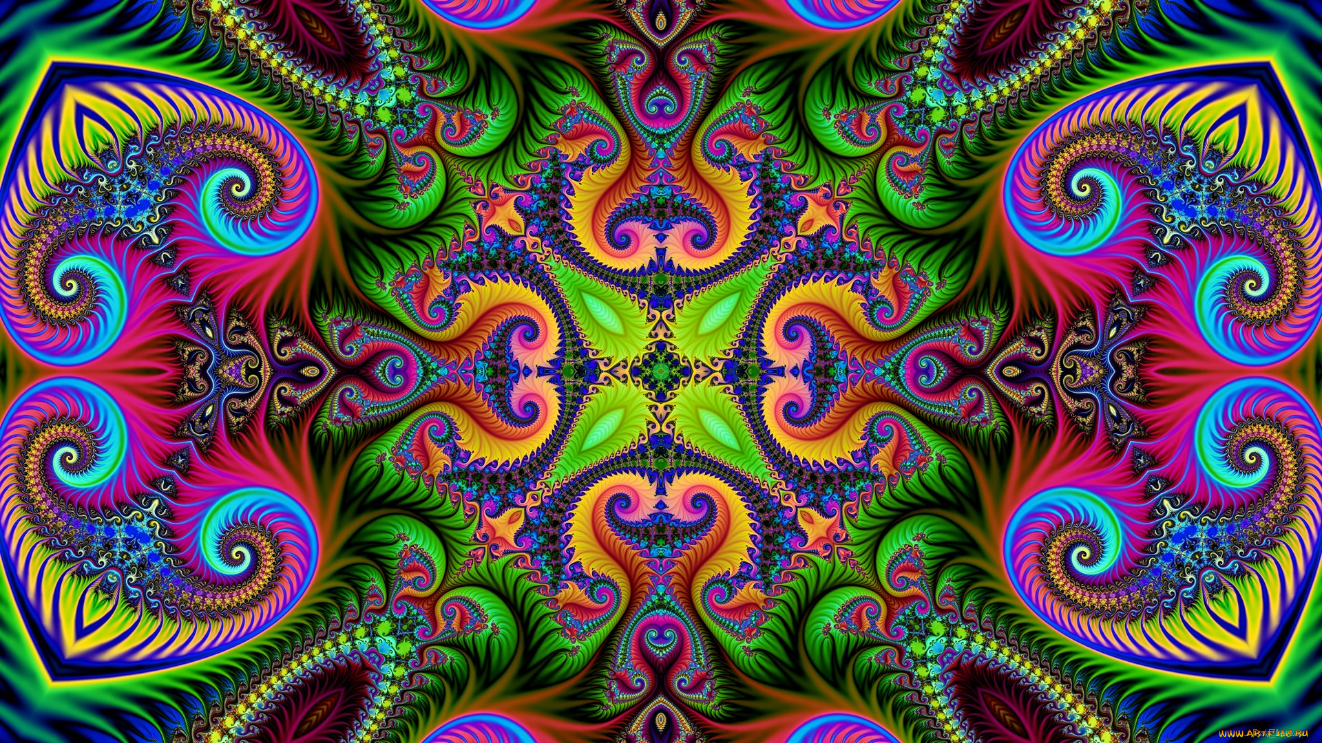 3д, графика, fractal, фракталы, фон, цвет, узор