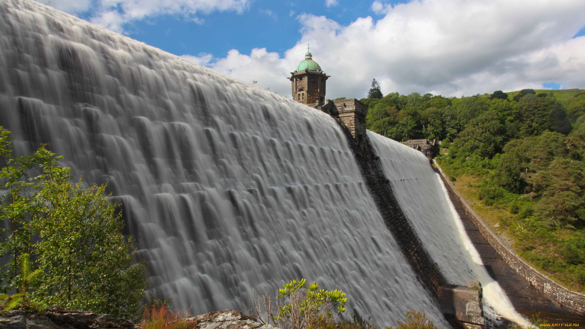 craig, goch, dam, elan, valley, wales, england, природа, водопады, поток, уэльс, англия, плотина, крэйг, гох