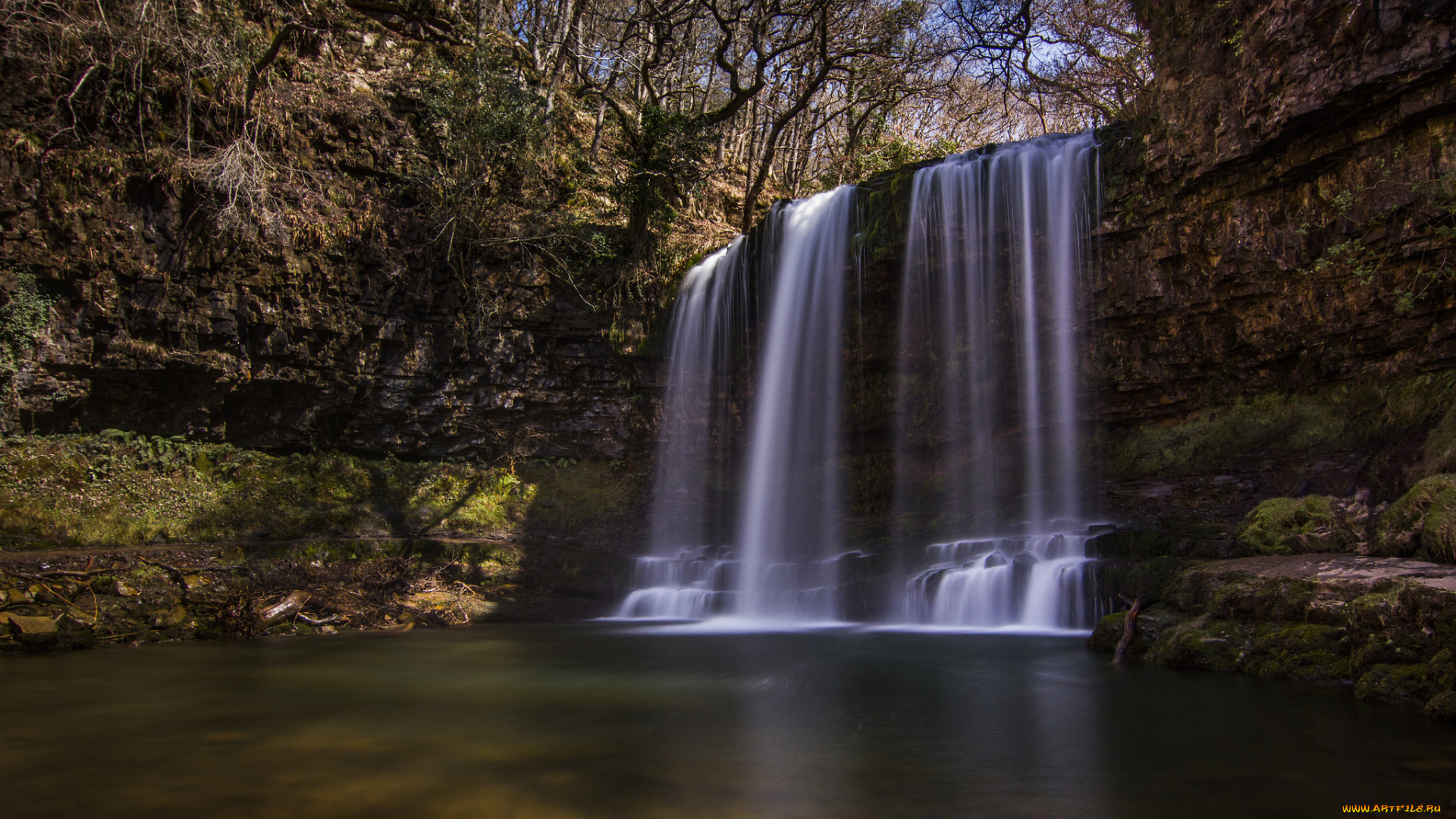 sgwd, yr, eira, waterfall, south, wales, england, природа, водопады, англия