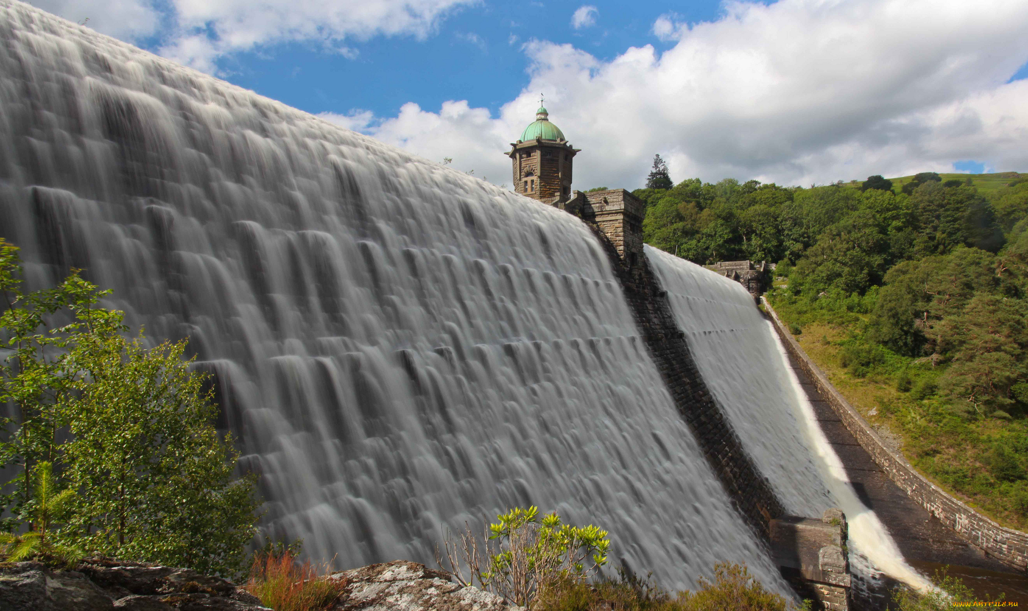 craig, goch, dam, elan, valley, wales, england, природа, водопады, поток, уэльс, англия, плотина, крэйг, гох
