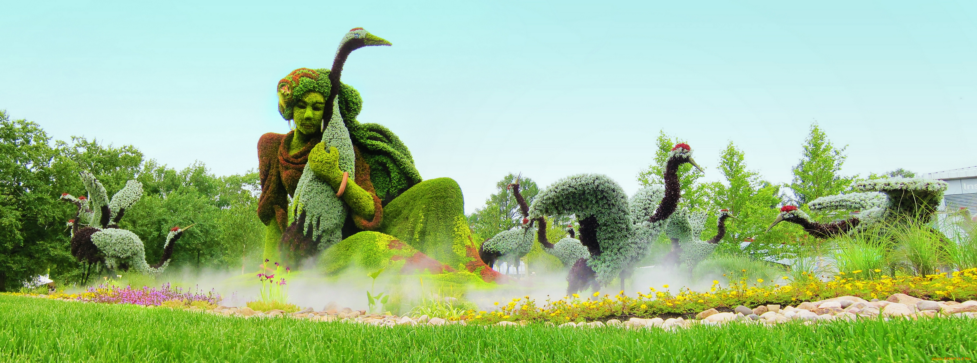 montreal, botanical, garden, canada, природа, парк, птицы, журавли, цветы, канада, монреаль, монреальский, ботанический, сад