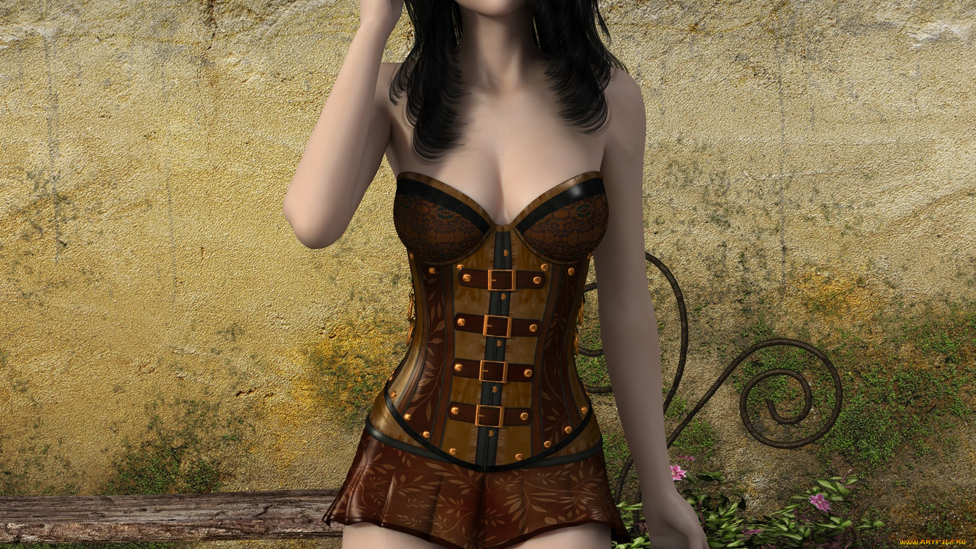 3д, графика, эльфы, , elves, взгляд, эльфийка