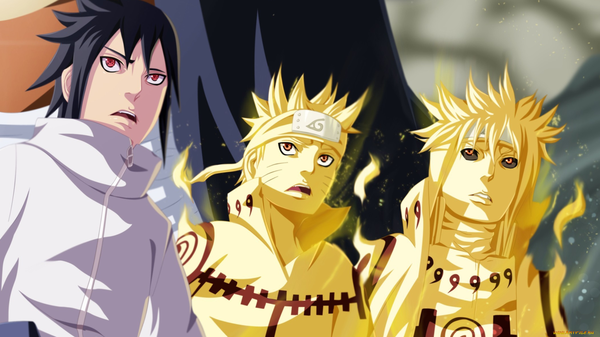 аниме, naruto, namikaze, minato, shippuden, uchiha, sasuke, uzumaki, by, vitaliklol