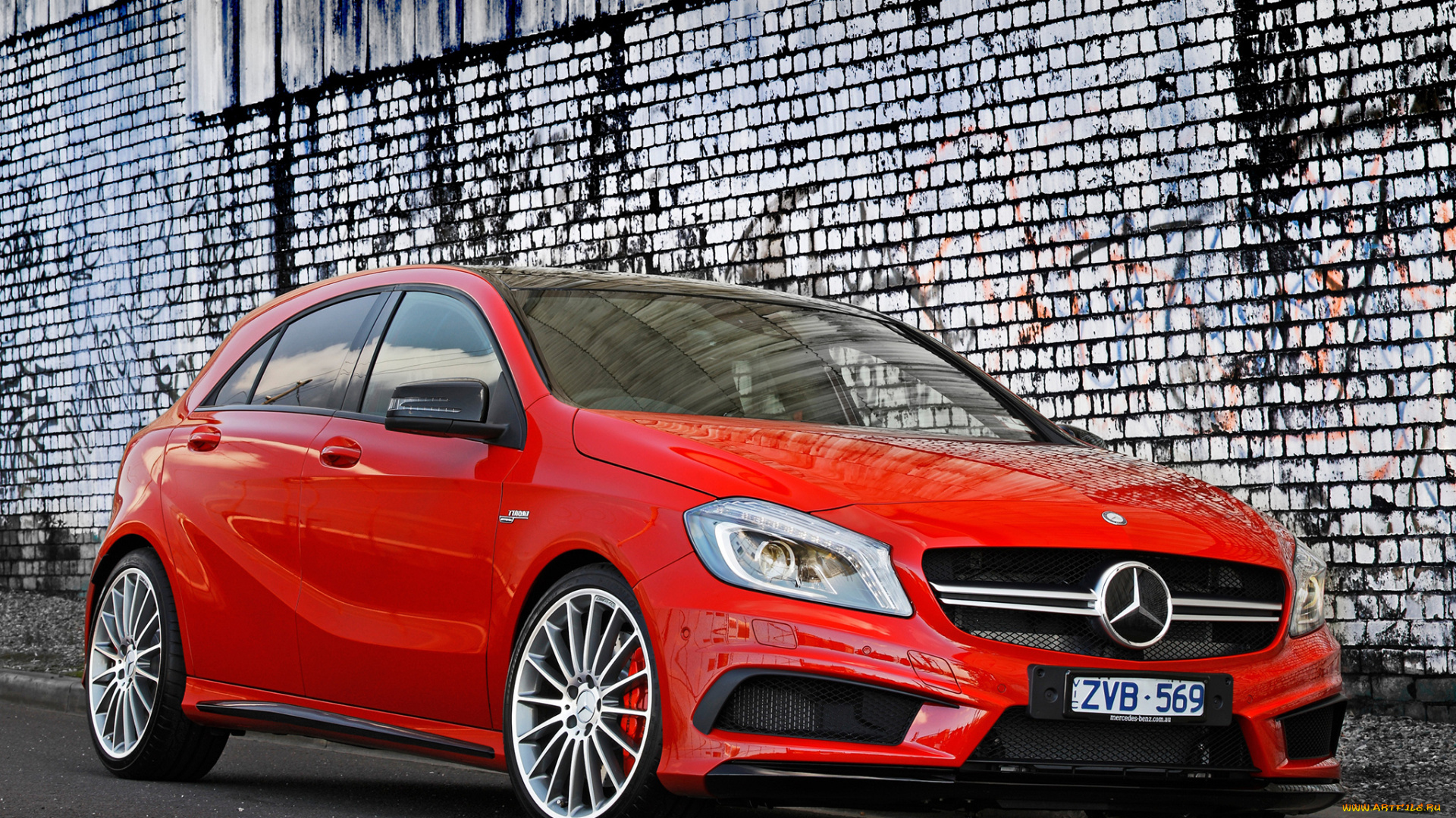 автомобили, mercedes-benz, a, 45, amg, au-spec, w176, 2013г, красный