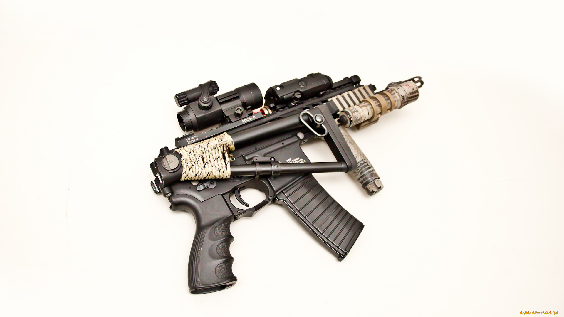 оружие, автоматы, карабин, kac, pdw, автоматический, фон, прикладом, с, укороченным