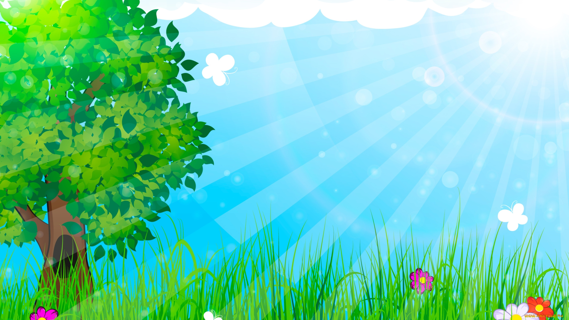 векторная, графика, природа, дерево