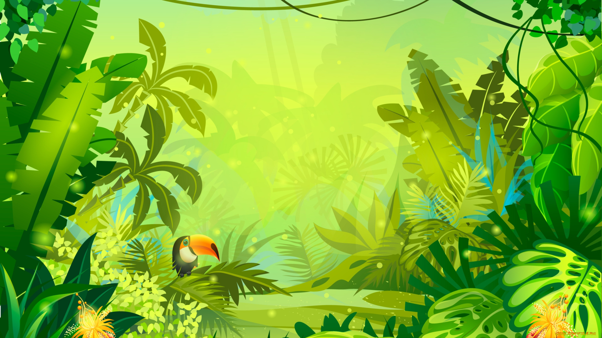 векторная, графика, природа, тропики