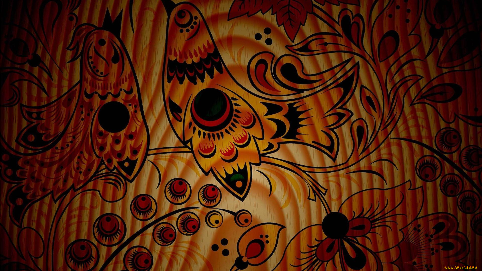 векторная, графика, птицы