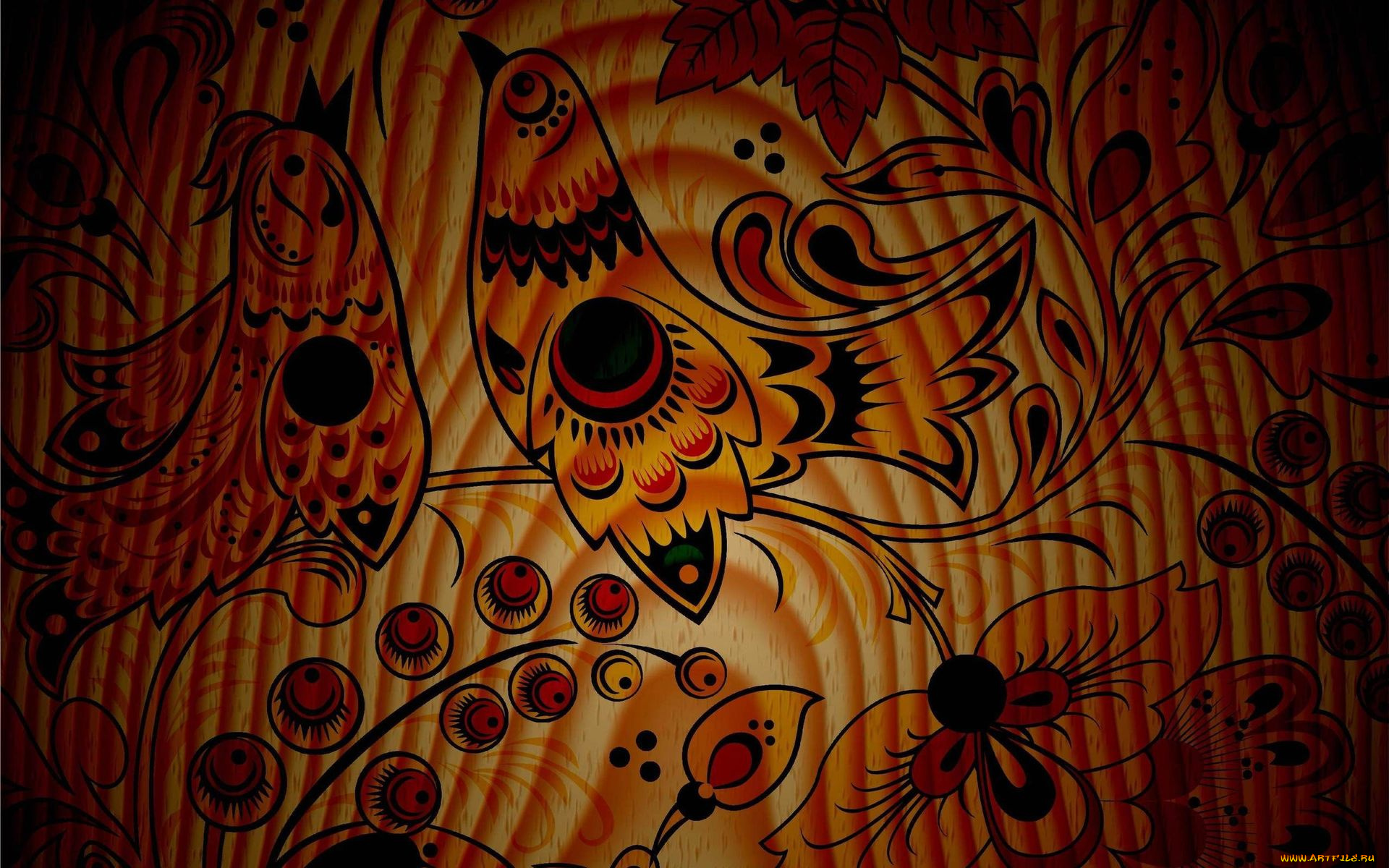 векторная, графика, птицы