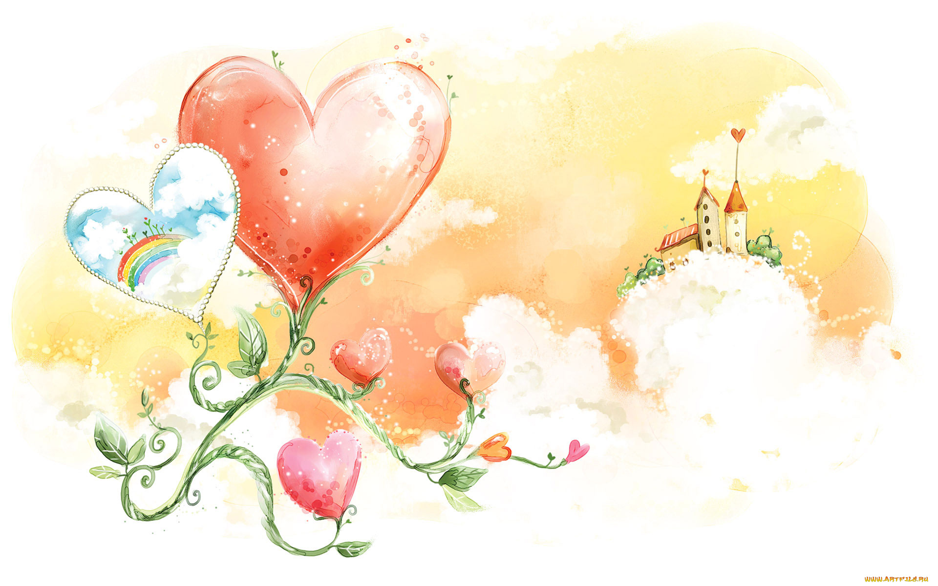 векторная, графика, сердечки, сердечко