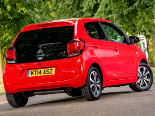 обоя автомобили, citroen, 2014г, uk-spec, 5-door, c1, citroеn, красный