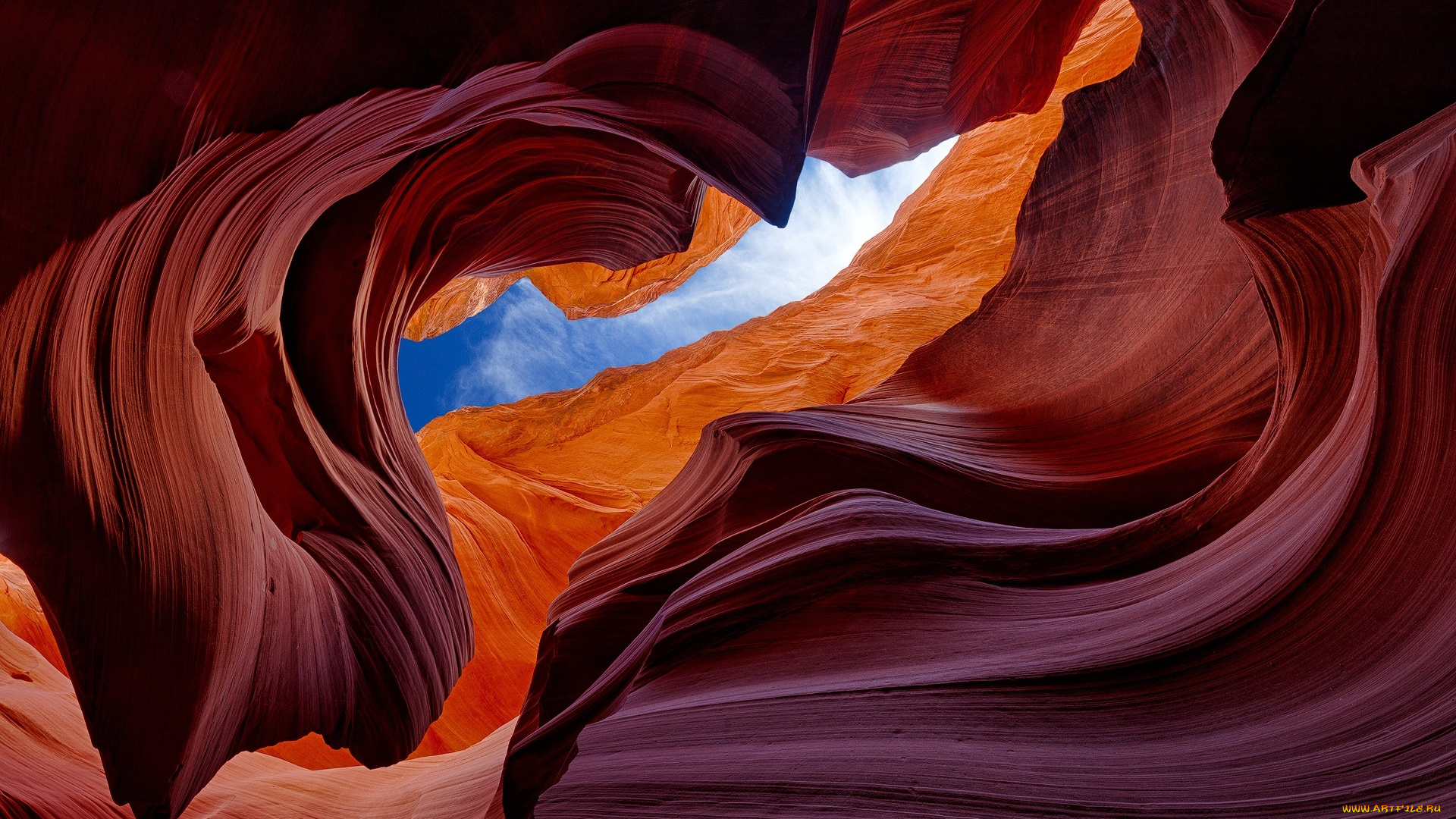 природа, горы, небо, каньон, антилопы, текстура, скалы