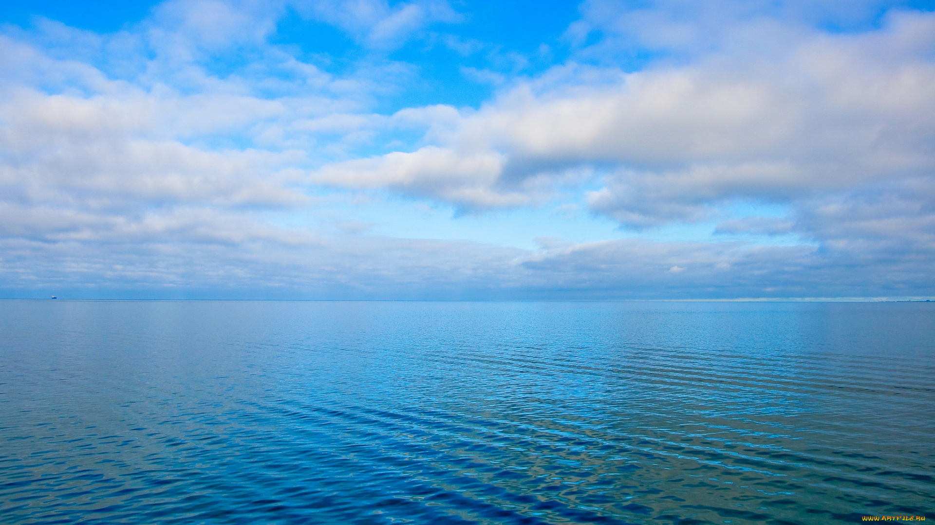 природа, моря, океаны, небо, облака, горизонт, море, рябь