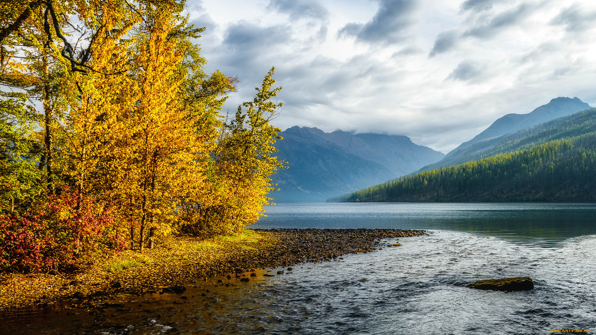 природа, реки, озера, река, горы, лес