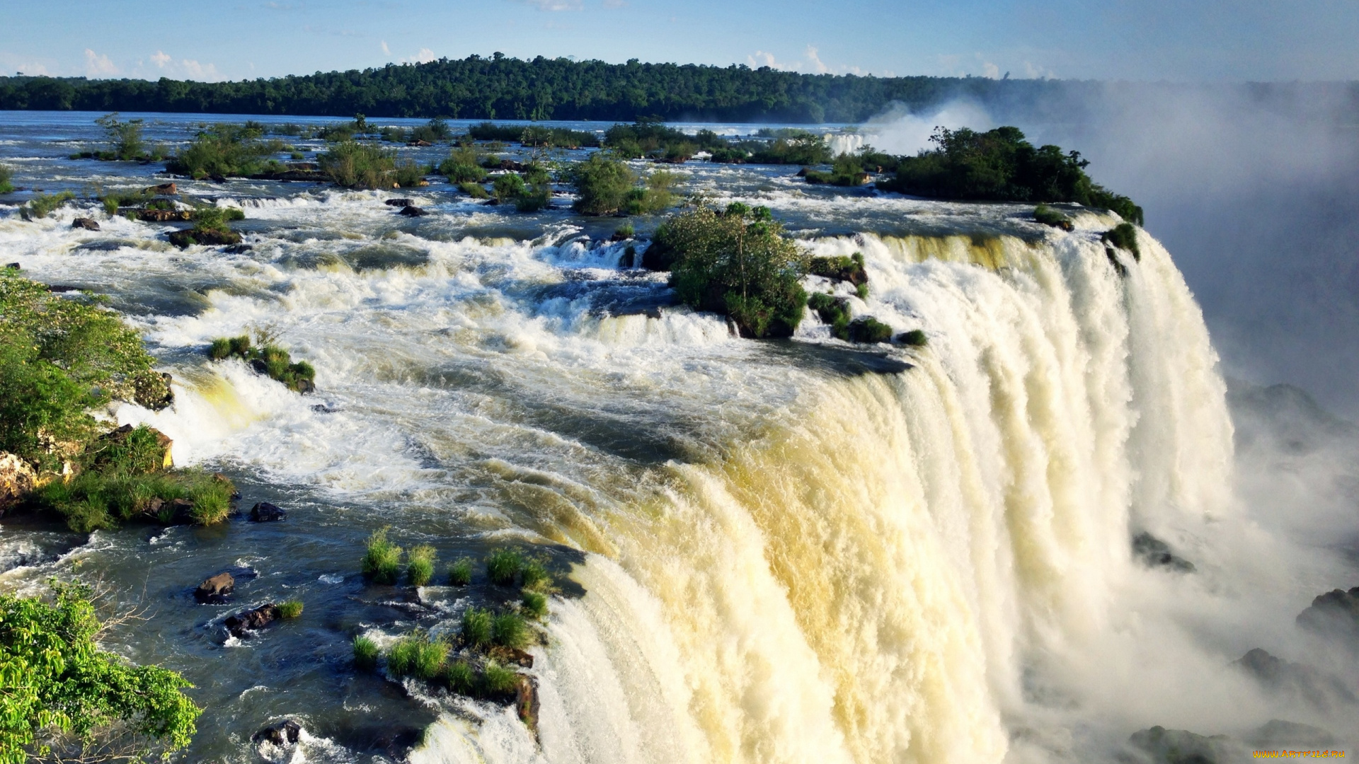 природа, водопады, поток, вода