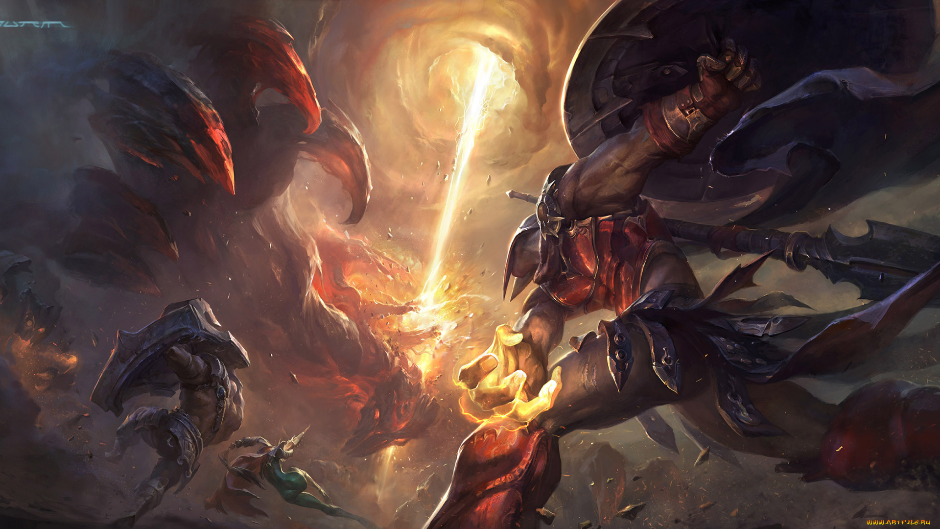 видео, игры, league, of, legends, молния, демоны, braum, vayne, baron, nashor