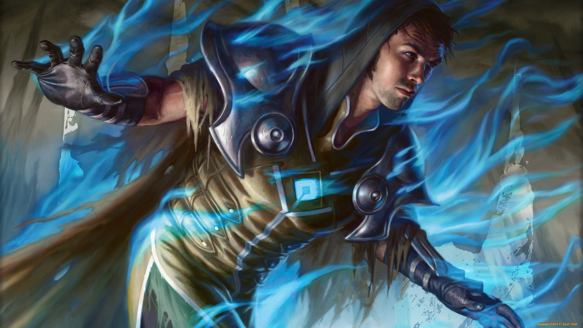 видео, игры, magic, , the, gathering, -, duels, of, the, planeswalkers, пламя, синее, капюшон, доспехи, волшебник, мужчина, shaper, savant, venser, the, gathering, eric, deschamps