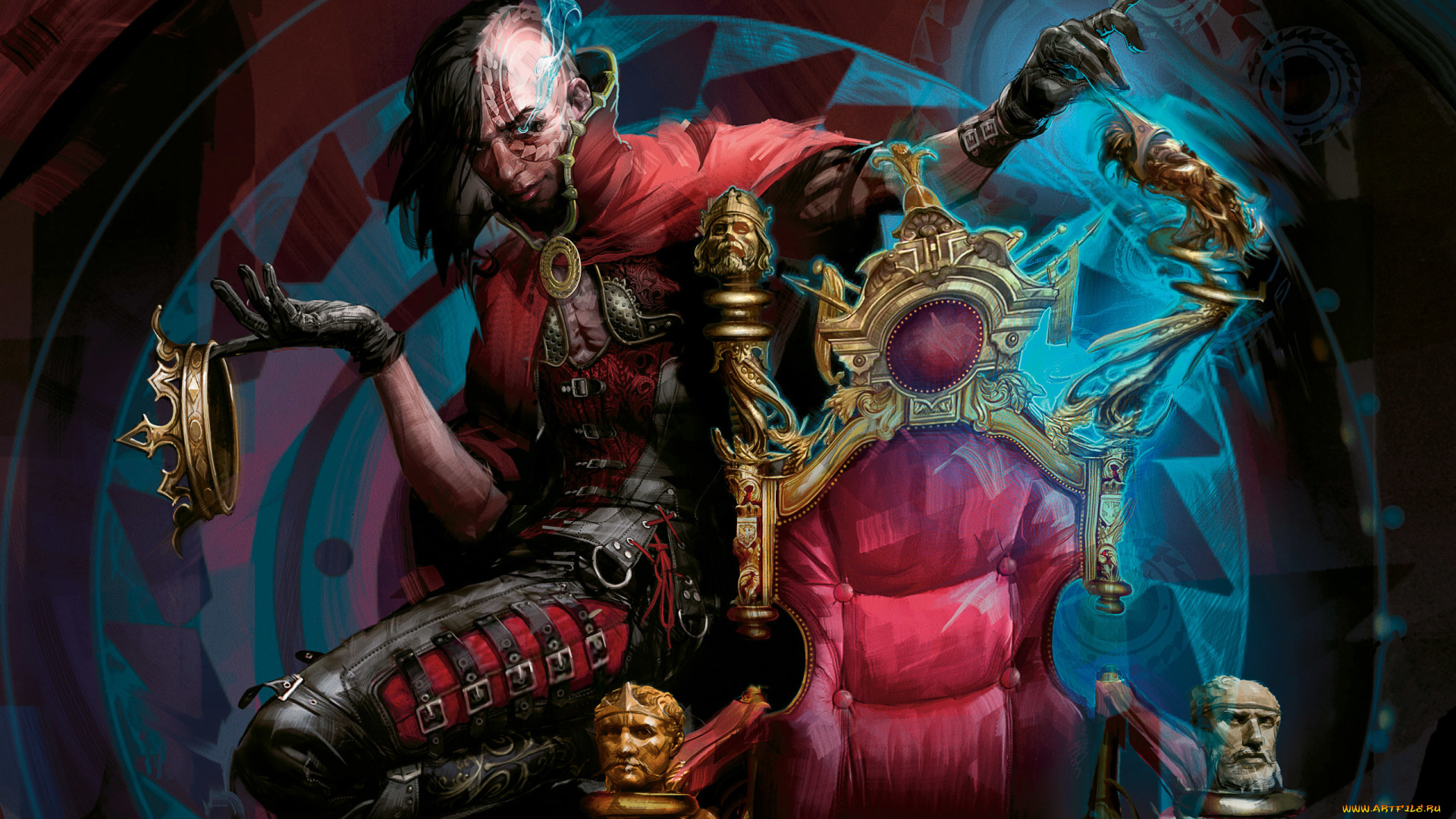 видео, игры, magic, , the, gathering, -, duels, of, the, planeswalkers, dark, confidant, корона, the, gathering, волшебник, темный, мужчина, ухмылка, трон, scott, m, fischer