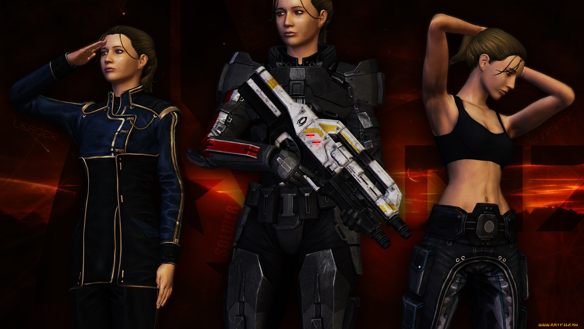 видео, игры, star, wars, взгляд, девушки, фон, оружие