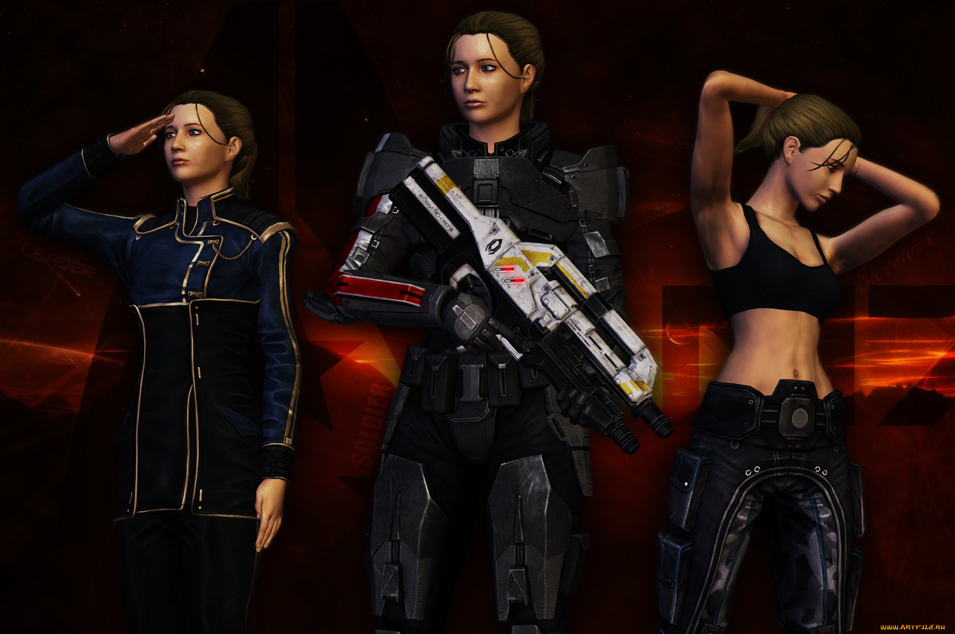 видео, игры, star, wars, взгляд, девушки, фон, оружие