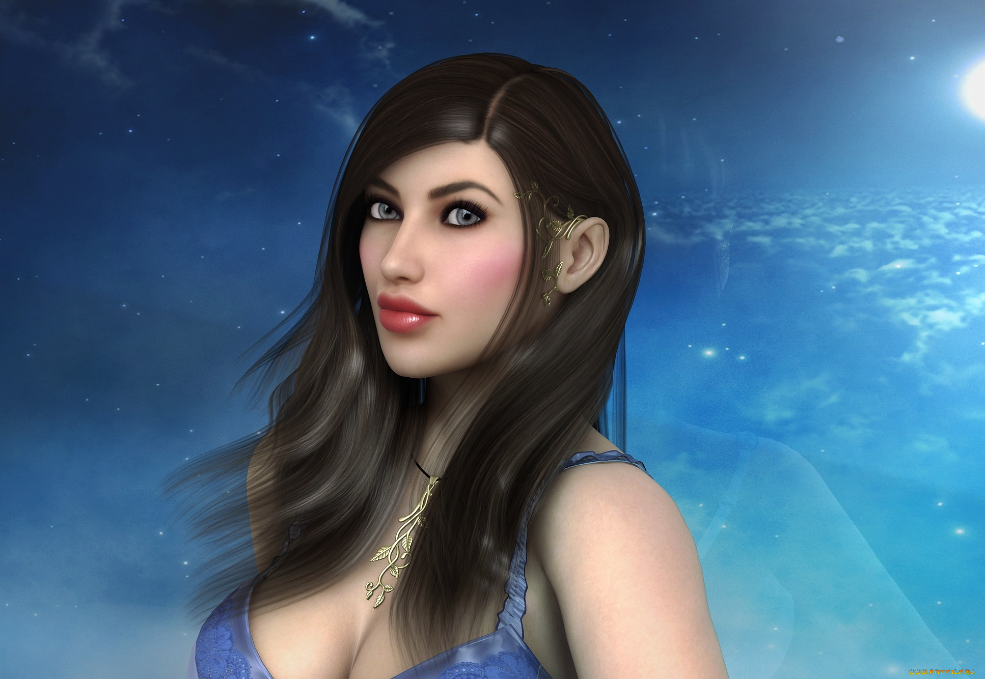 3д, графика, портрет, , portraits, фон, взгляд, девушка