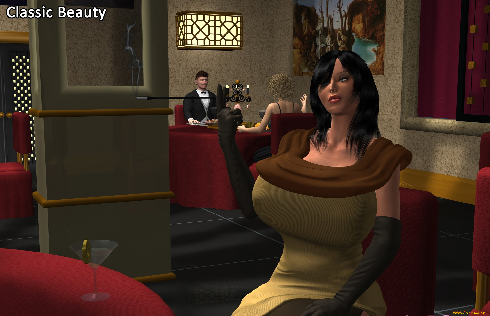 3д, графика, люди, , people, жест, фон, взгляд, девушка