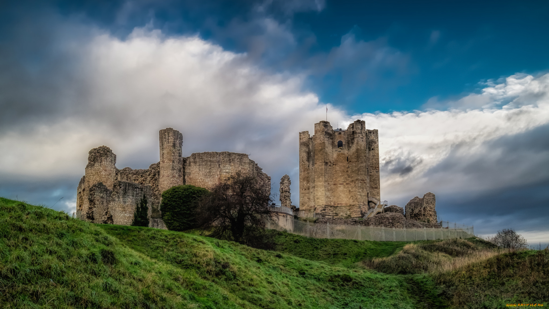 conisborough, castle, города, замки, англии, цитадель