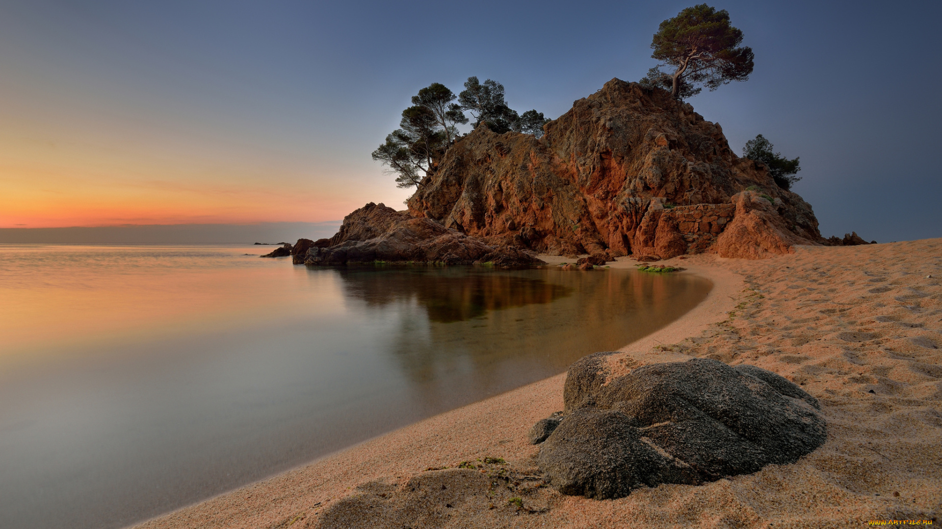 природа, побережье, рассвет