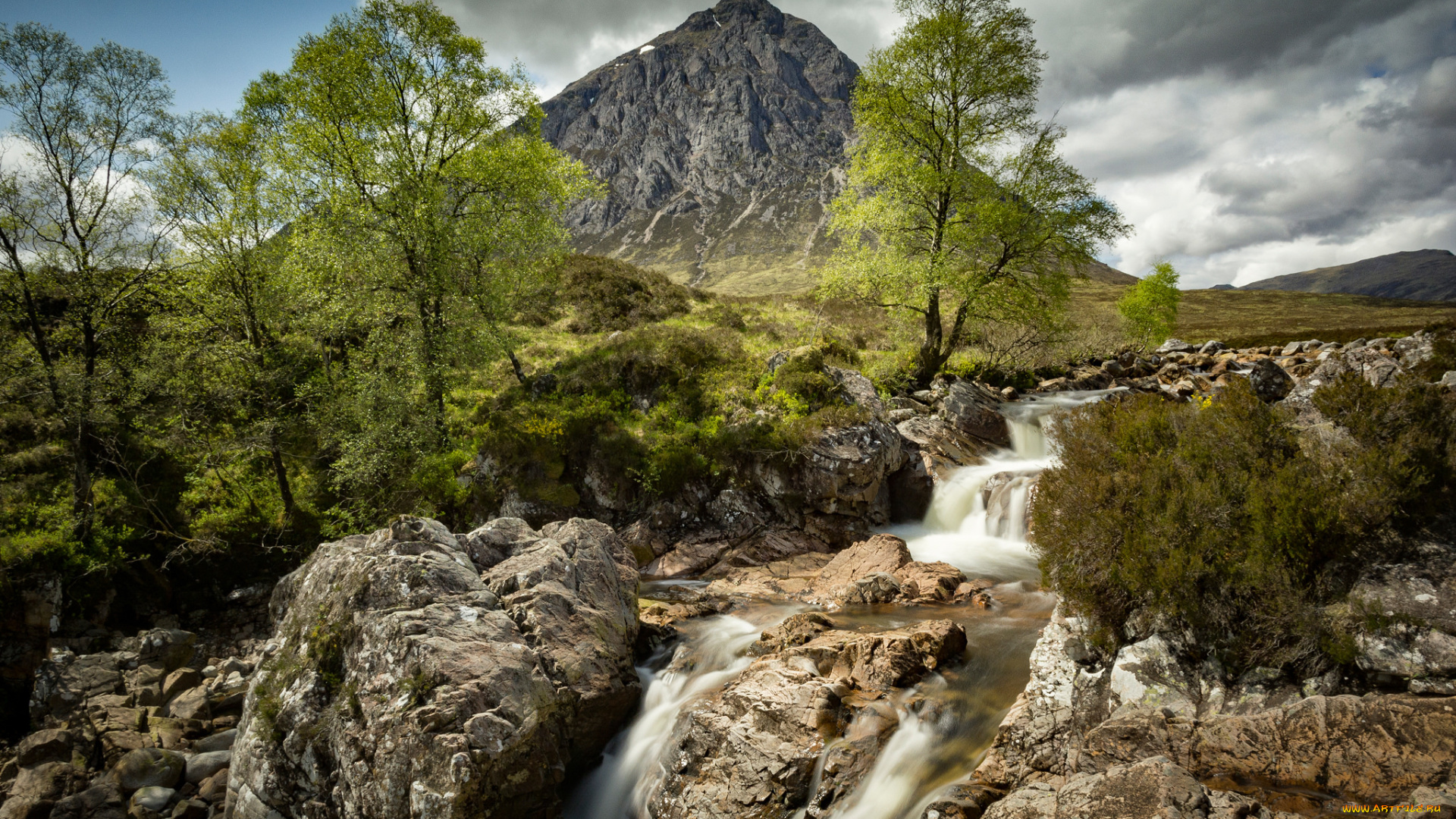 природа, водопады, лес, водопад, река