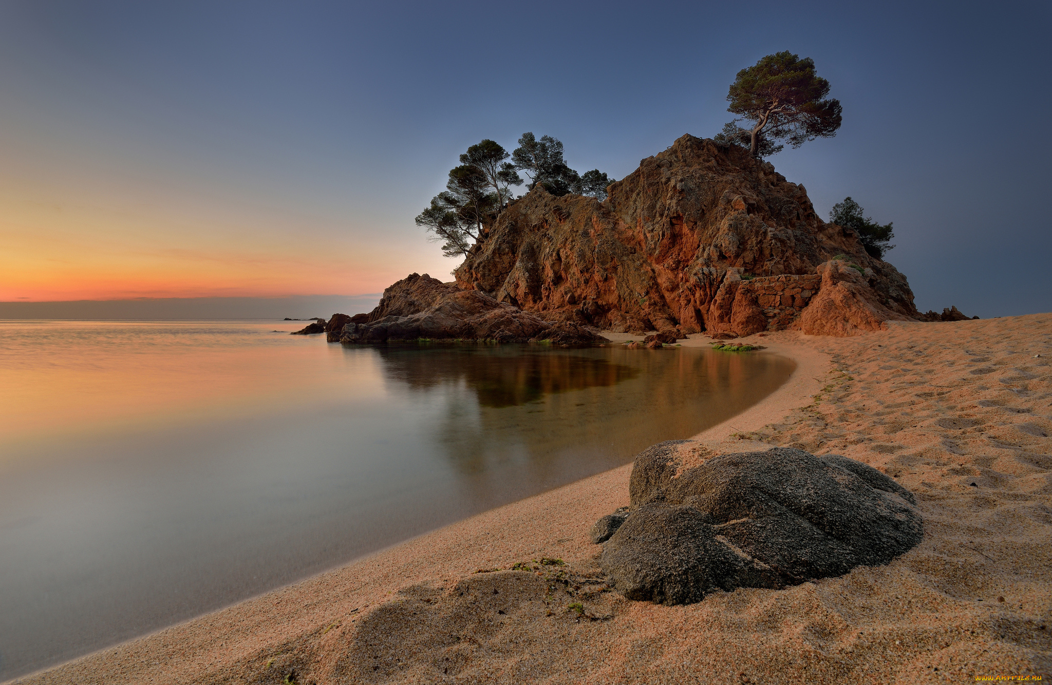 природа, побережье, рассвет